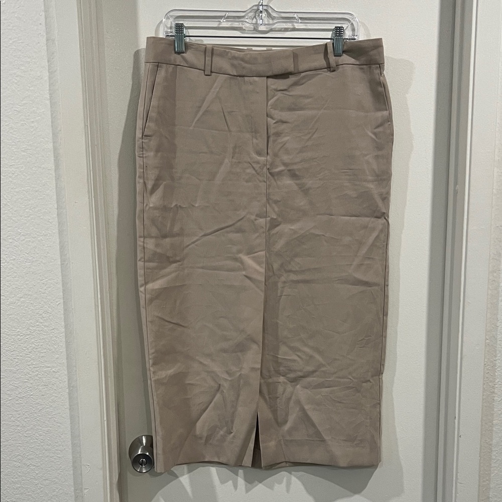 Mango Tan Pencil Skirt size 6